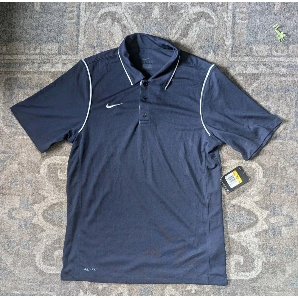 Nike Dri-FIT Polo Shirt Men’s Small Navy Short Sleeve Golf Casual Lightweight